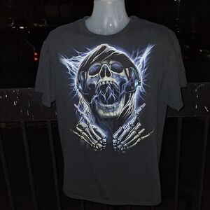 Vintage Rock N Roll Skeleton T Shirt Size Med